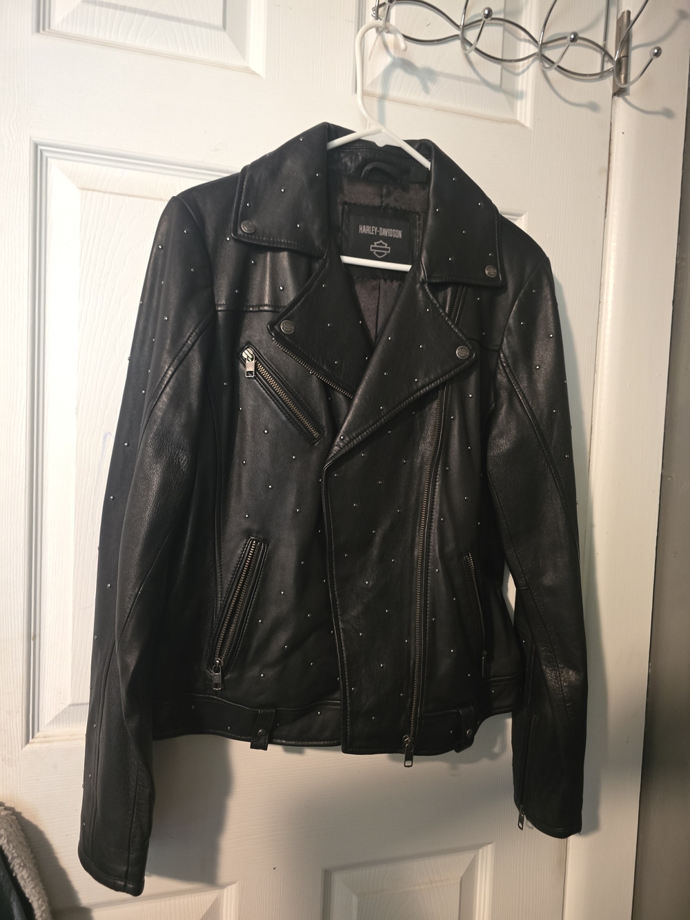 Harley-Davidson Black Studded Leather Biker Jacket